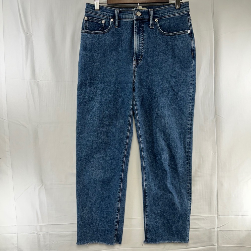 Madewell The Perfect Vintage Straight Jean Womens 28 Blue Raw Hem NH639